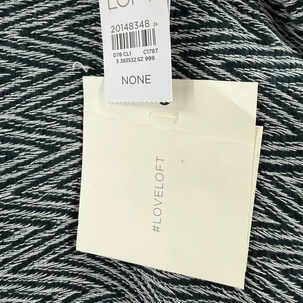 Loft Ann Taylor Infinity Scarf Navy Creme Textured Knit 3 Ways to Wear Loop NWT